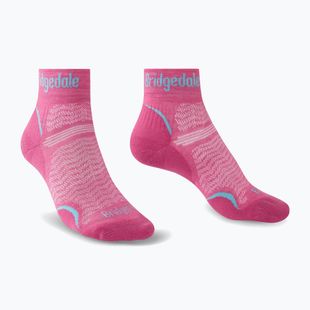 Șosete de trekking pentru femei Bridgedale Hike Ultralight Performance Ankle pink