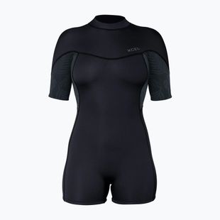 Costum de înot pentru femei Xcel Axis Back Zip Spring 2 mm black/palm/monstera print