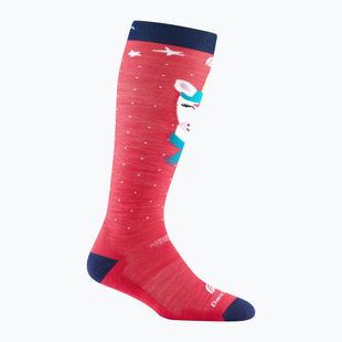 Șosete de schi pentru copii Darn Tough Magic Mountain OTC Midweight with Cushion w/ Padded Shin raspberry