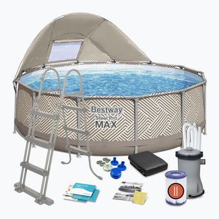 Piscină de exterior Bestway Steel Pro Max Pool Set 396 x 107 cm bej
