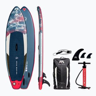 Placă SUP Aqua Marina Wave - Surf iSUP, 2.65m/10cm, cu surf leash albastru-marin BT-22WA