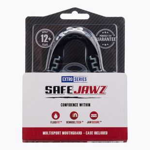 SAFEJAWZ Extro-Series Protector de maxilar negru SJFANGZBLA