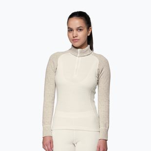 Bluză termoactivă pentru femei Devold Duo Active Merino 205 Zip Neck raw white