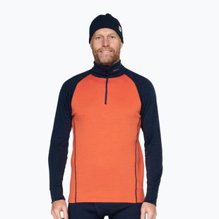Bluză termoactivă pentru bărbați Devold Duo Active Merino 205 Zip Neck brick