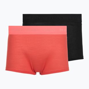 Boxeri termoactivi pentru femei Devold Breeze Merino 150 Hipser 2 pack black/coral