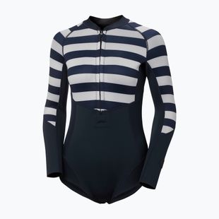 Combinezon de înot pentru femei  Helly Hansen Waterwear Long Sleeve Spring Wetsuit navy stripe