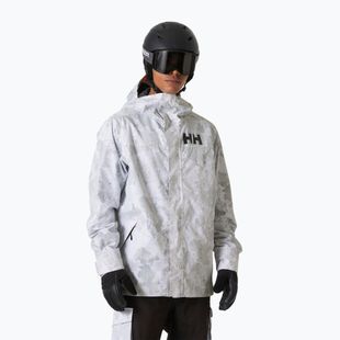 Geacă de schi pentru bărbați Helly Hansen Ullr D Shell Graphic grey fog snow camo aop