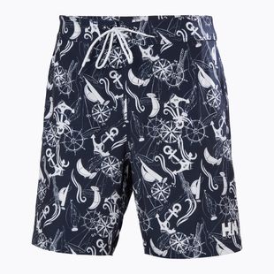 Pantaloni scurți de baie pentru bărbați Helly Hansen Newport Boardshorts 8" navy nautical aop
