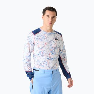 Bluză termoactivă pentru bărbați Helly Hansen Lifa Active white slope map aop