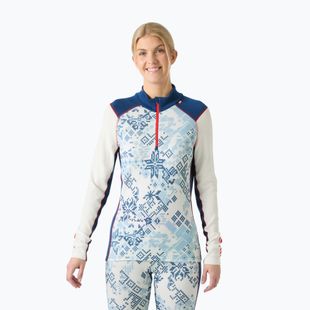 Bluză termoactivă pentru femei Helly Hansen Lifa Merino Midweight Gra 1/2 Zip bright blue new nordic aop