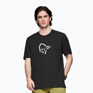 Tricou pentru bărbați NORRONA Cotton Viking caviar black/snowdrop