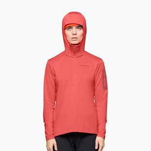 Bluză de trekking pentru femei NORRONA Falketind Warm1 Hood deep sea coral/baked apple