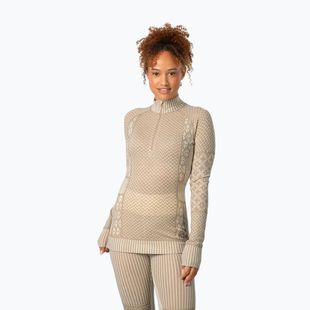 Bluză termoactivă pentru femei KARI TRAA Smekker Half Zip mocha