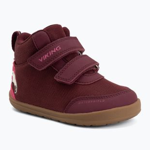 Încălțăminte barefoot pentru copii Viking Alv Barefoot Mid 2V Waterproof burgundy