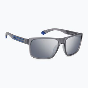 Ochelari de soare pentru bărbați Polaroid PLD 2158/S matte grey/grey silver mirror polarized