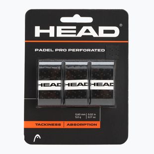 Învelișuri pentru rachete de padel HEAD Perforated 3 buc. black