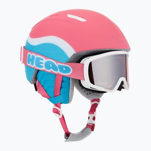 Cască de schi pentru copii  HEAD Maja Set + Gogle Jr pink/blue/silver red