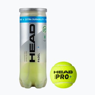 HEAD Padel Pro+ mingi de padel 3 buc. galben