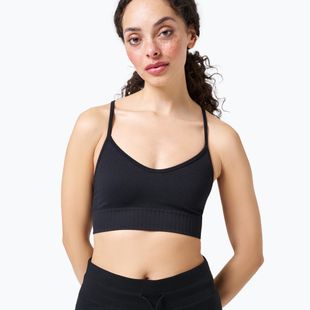 Casall Seamless Graphical Rib Sporturi fără cusături pentru femei top de antrenament negru 22210