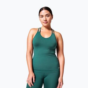 Casall pentru femei V-Neck Racerback training tank top verde 22154