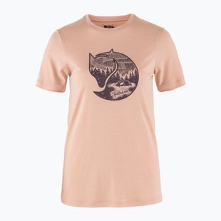 Tricou de trekking pentru femei Fjällräven Abisko Wool Fox chalk rose/ port