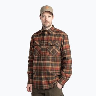 Cămașă pentru bărbați Pinewood Prestwick Exclusive d.green/terracotta