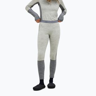Pantaloni termoactivi pentru femei Peak Performance Peak Performance Magic 7/8 Long Johns Wool-Blend Baselayer med grey melange/melange grey