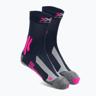 Șosete de trekking pentru femei X-Socks Trek Outdoor midnight blue/pink/lt grey melange