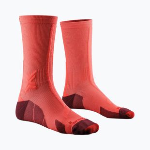 Șosete pentru bărbați X-Socks Trailrun Discover Crew fluo red/namib red