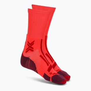 Șosete pentru bărbați X-Socks Trailrun Perform Crew fluo red/namib red