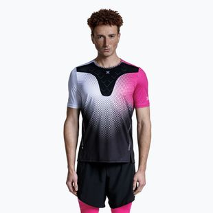 Tricou de alergare pentru bărbați X-Bionic Corefusion Run dot fade/neo pink/white