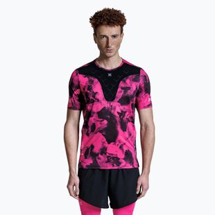 Tricou de alergare pentru bărbați X-Bionic Corefusion Run wolfpack/black/neo pink