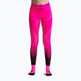 Pantaloni termoactivi pentru femei X-Bionic Invent Graphics fluo pink/x white