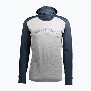 Bluză termoactivă pentru bărbați SCOTT Defined Merino Hoody dark blue/light grey melange