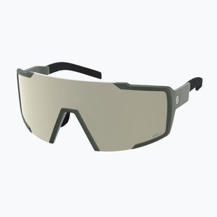 Ochelari de soare SCOTT Shield khaki green/amp white chrome