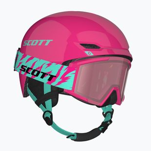 Cască de schi pentru copii SCOTT Track + Gogle Factor Pro Combo neon pink/mint green