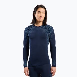 Bluză termoactivă pentru bărbați ODLO Performance Warm Bl Top Crew Neck dark sapphire