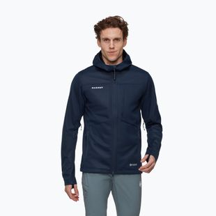 Geacă softshell pentru bărbați Mammut Ultimate VIII Softshell Hooded marine