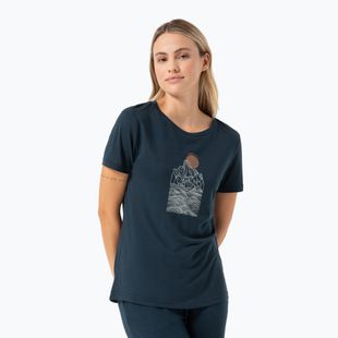 Tricou pentru femei super.natural Preikestolen Cliffs Tee blueberry/feather grey/copper
