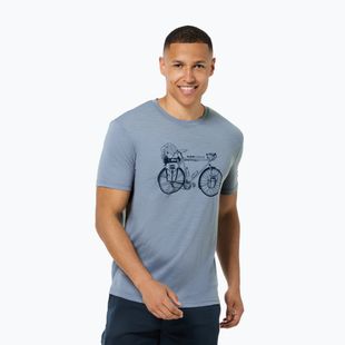 Tricou termoactiv pentru bărbați super.natural Wander Wheel Flint Stone/Blueberry