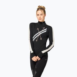 Longsleeve pentru femei super.natural KryTeeede Col T-Neck Light jet black/white/mountain trail gl/white