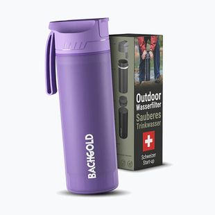 Sticlă turistică cu filtru Bachgold Selfpress Waterfilter 500 ml violet