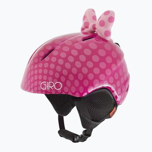 Cască de schi pentru copii Giro Launch Plus pink bow polka dots