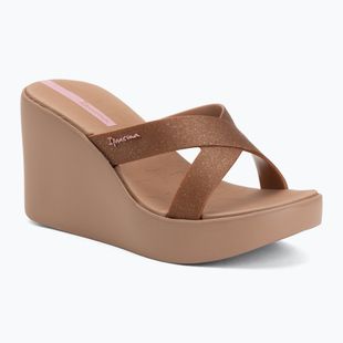Papuci pentru femei Ipanema High Fashion II Slide brown/glitter/pink