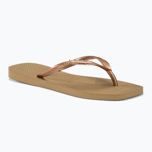Șlapi pentru femei Havaianas Square Logo Metallic rose gold / rose gold