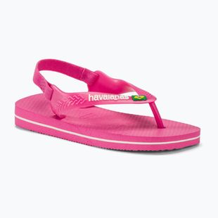 Sandale pentru copii Havaianas Baby Brasil Logo II pink flux / white