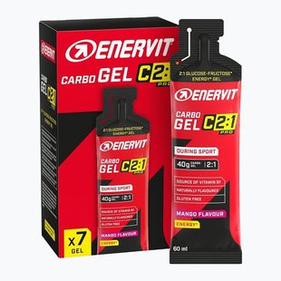 Set de geluri energetice Enervit Carbo Gel C2:1Pro 7 pcs x 60 ml mango