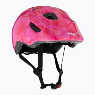 Cască de bicicletă pentru copii  MET Hooray pink hearts glossy