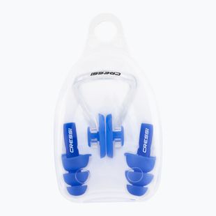 Set clemă + dopuri Cressi Aqua Kit Ear Plugs + Nose Clip blue