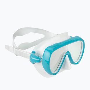Masca de scufundare pentru femei Cressi Honey 420 UV white/aquamarine/blue/orange